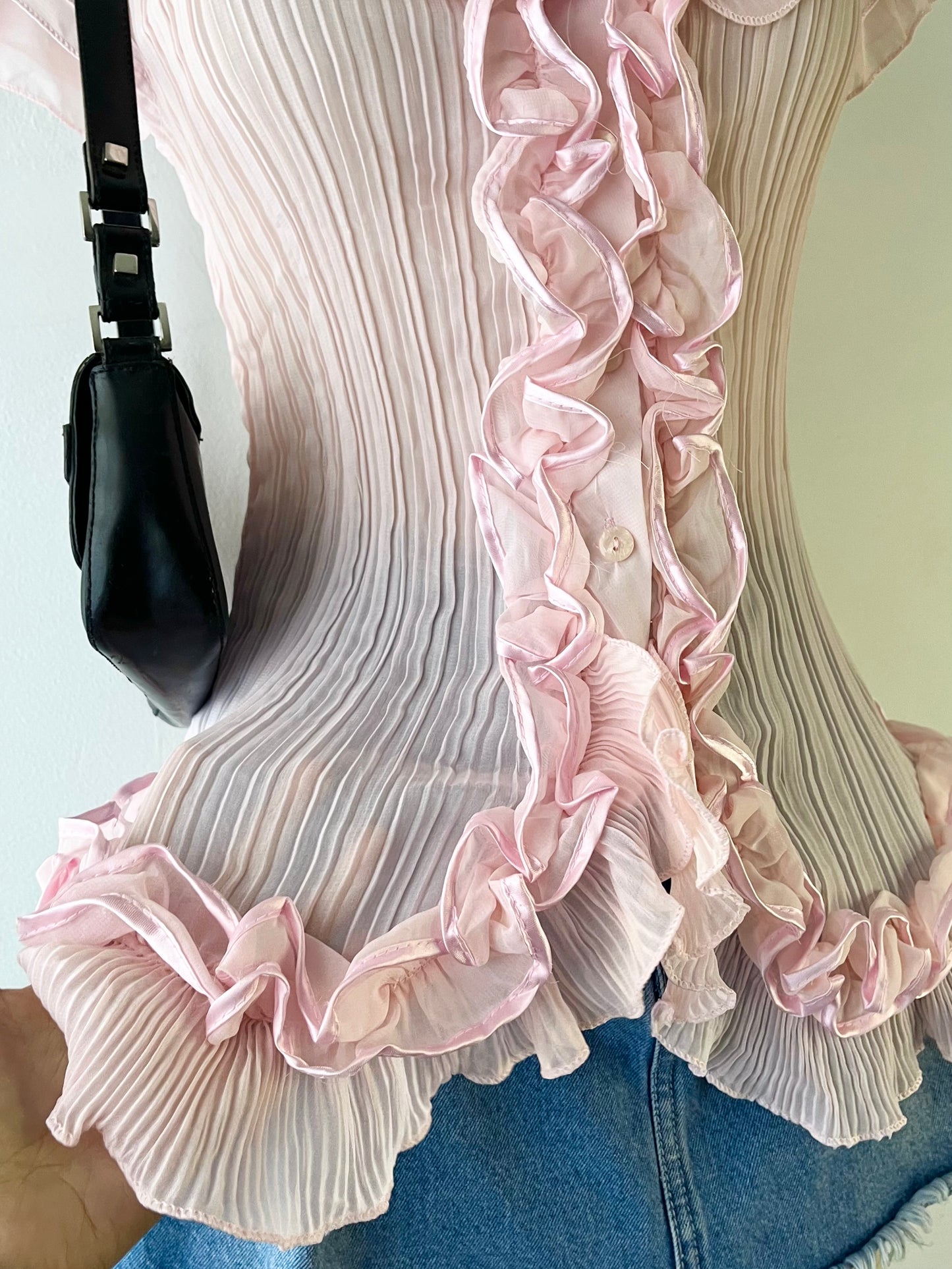 Coquette soft pink top