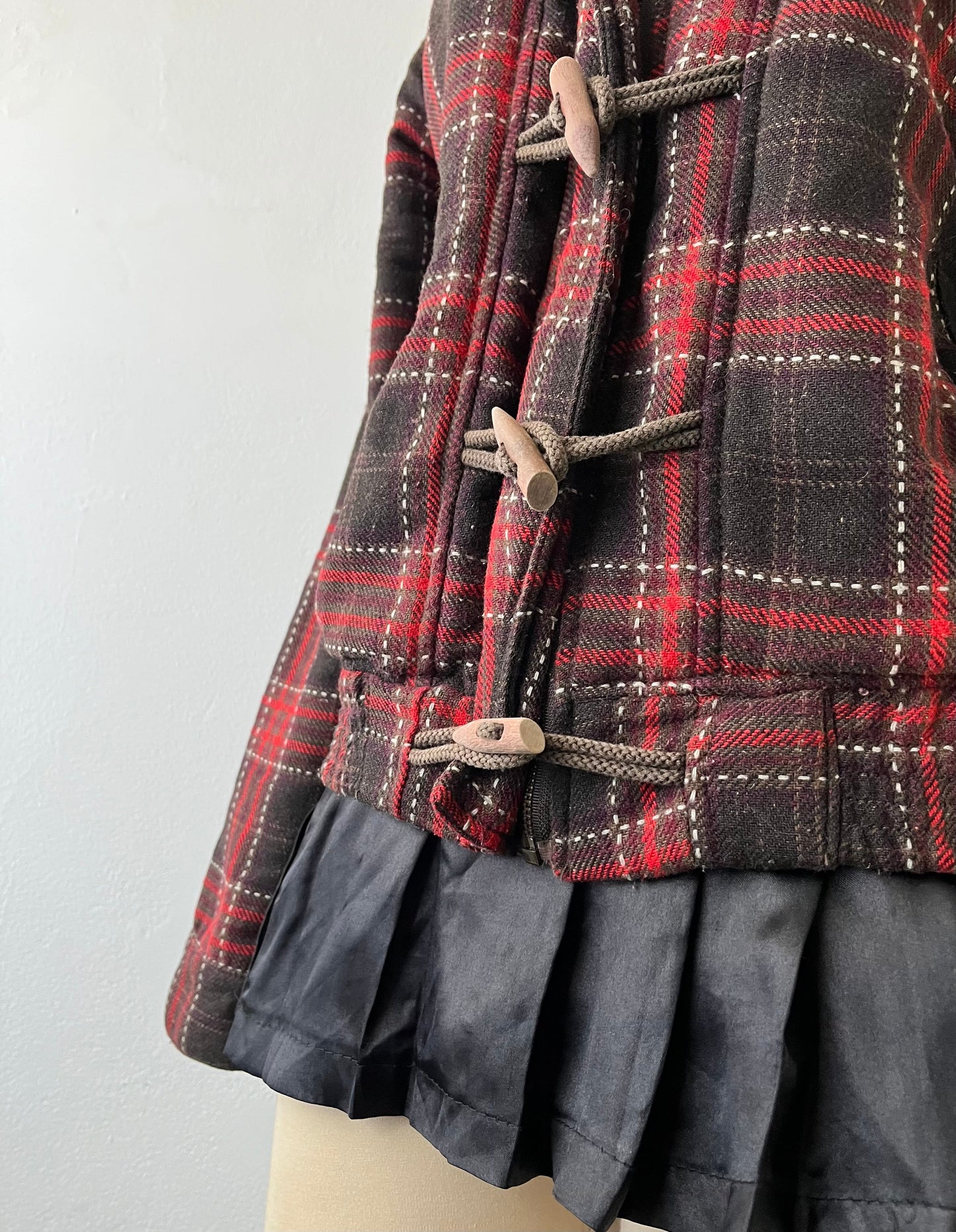 Checked jacket with warm inner lining and hood