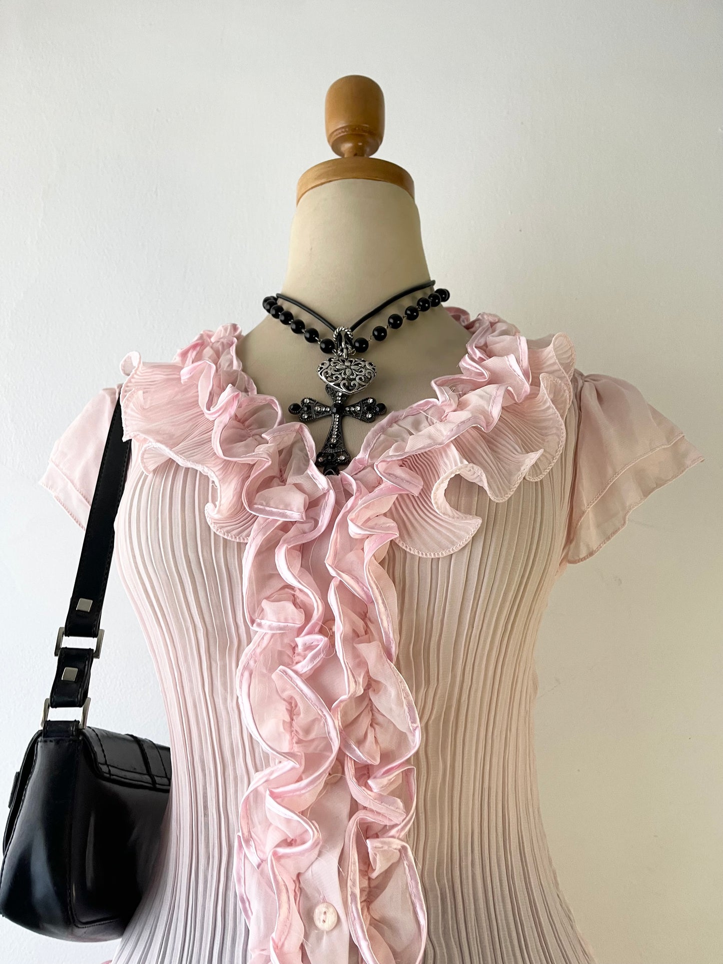 Coquette soft pink top