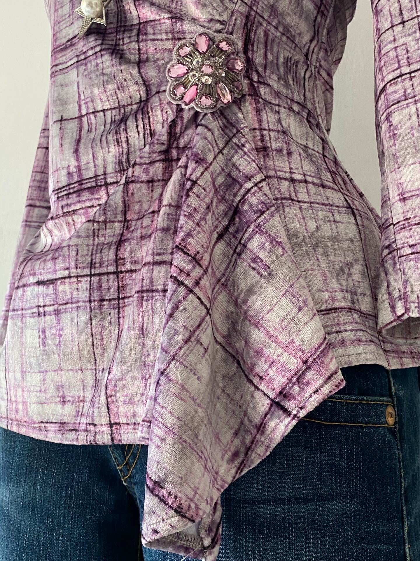 Velvet wrap top
