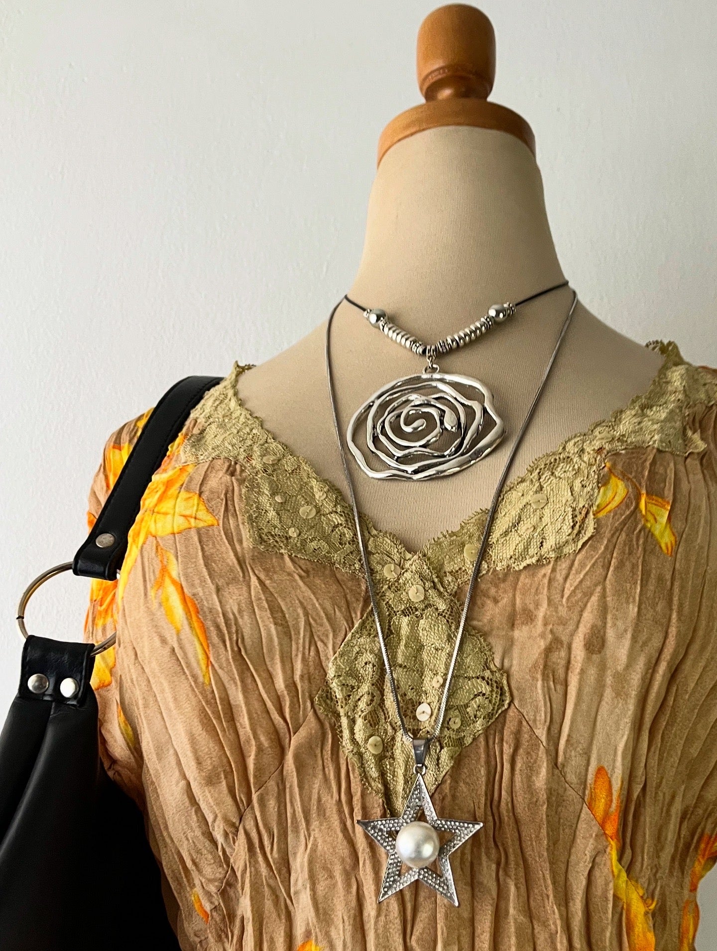 Beige floral blouse