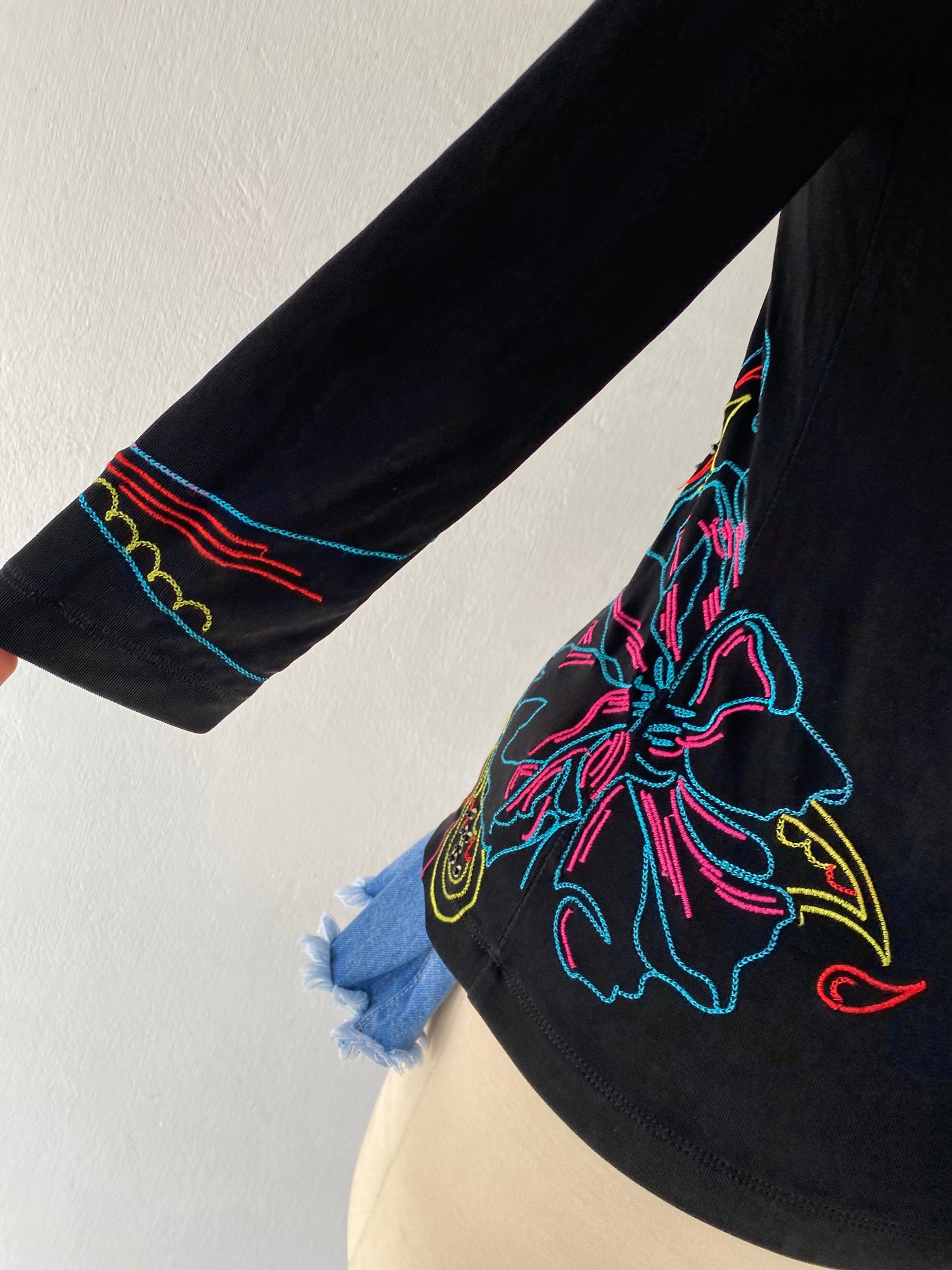 Top with orchid embroidery