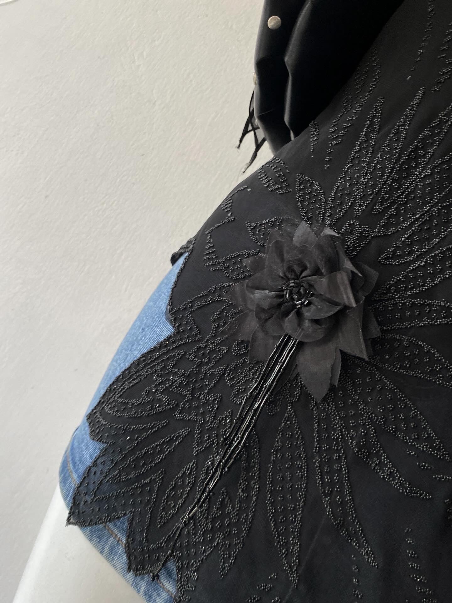 Black asymmetrical fairy goth top-Size M