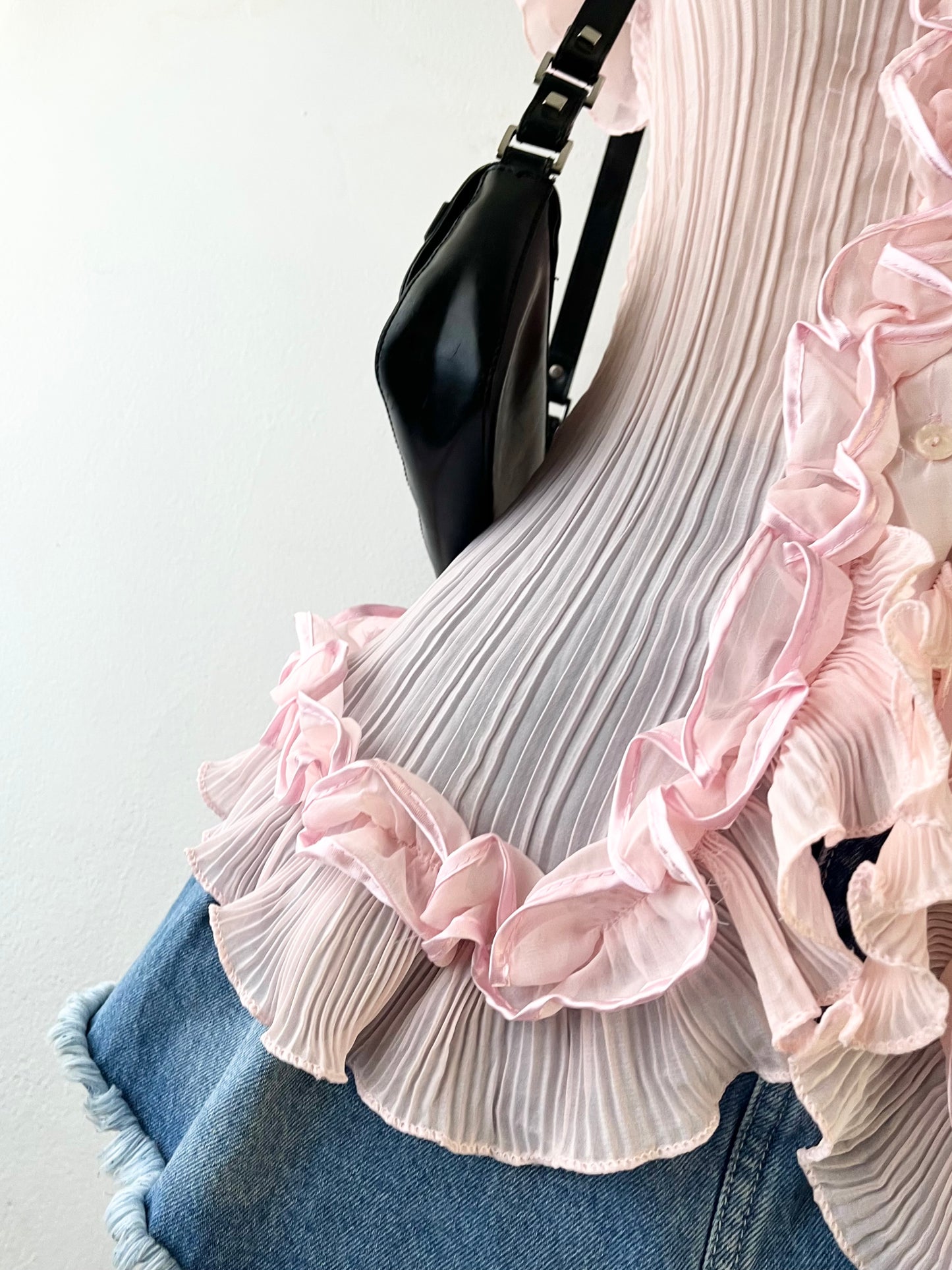 Coquette soft pink top