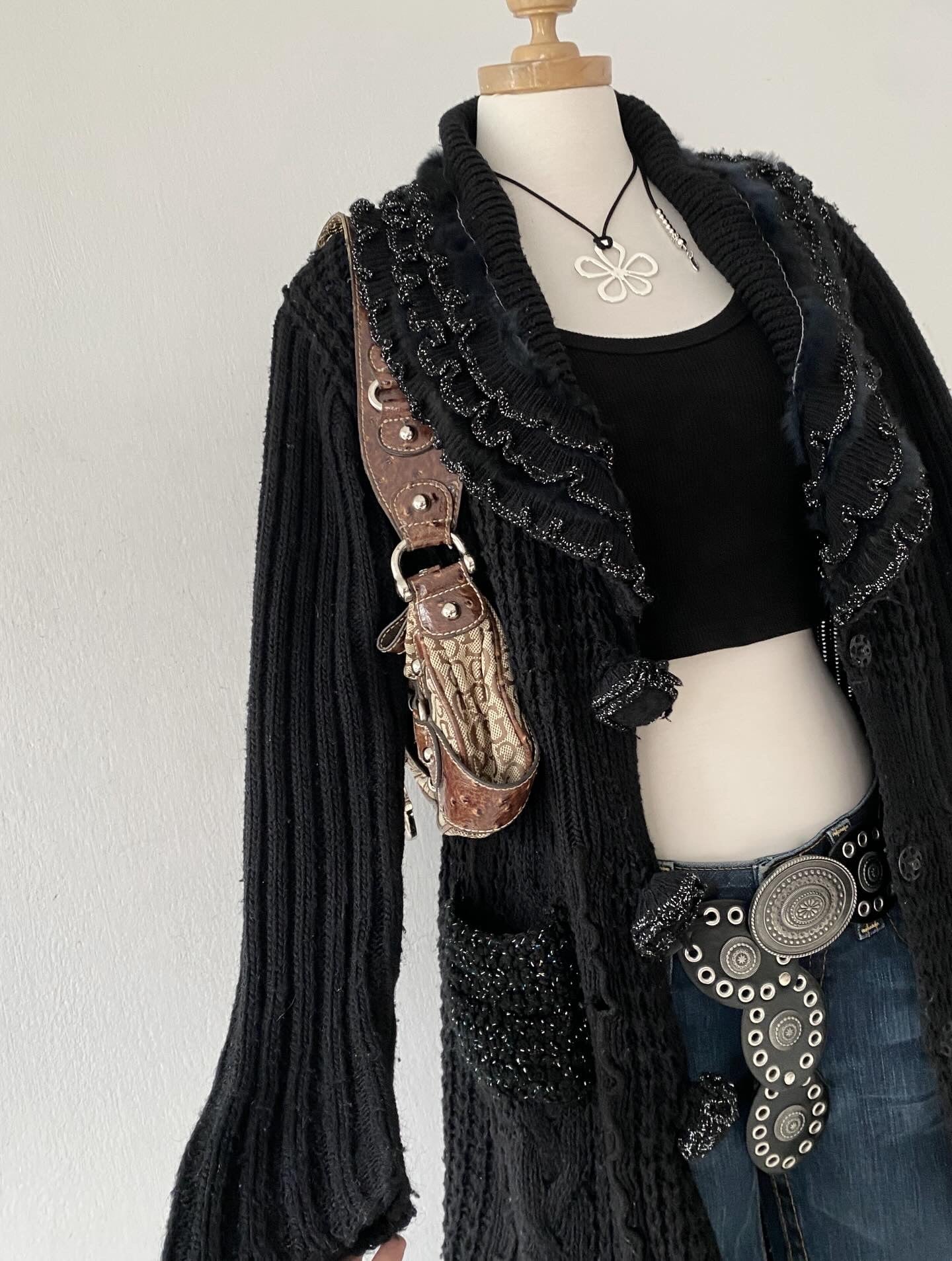 Long wool cardigan