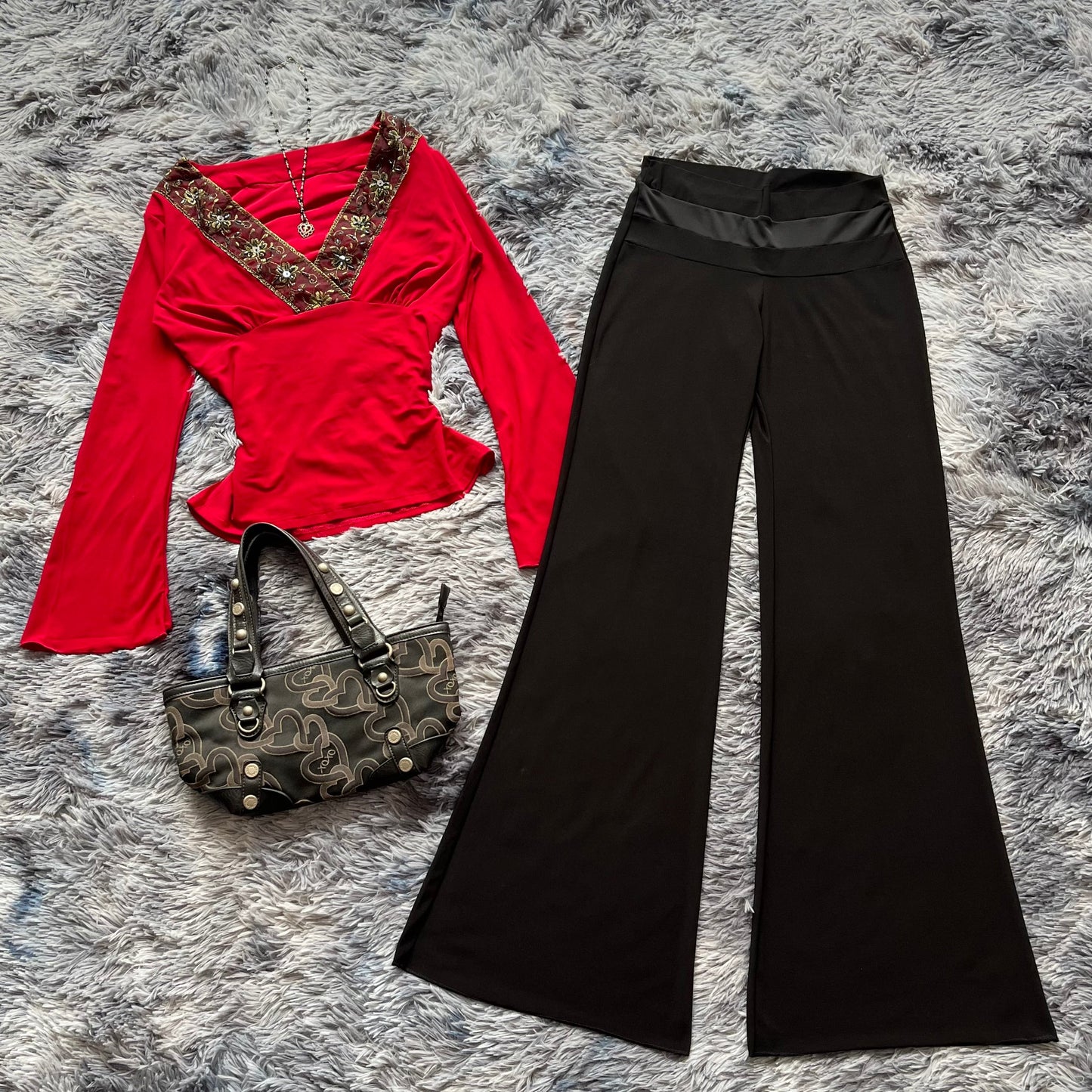 Flare black pants-size S