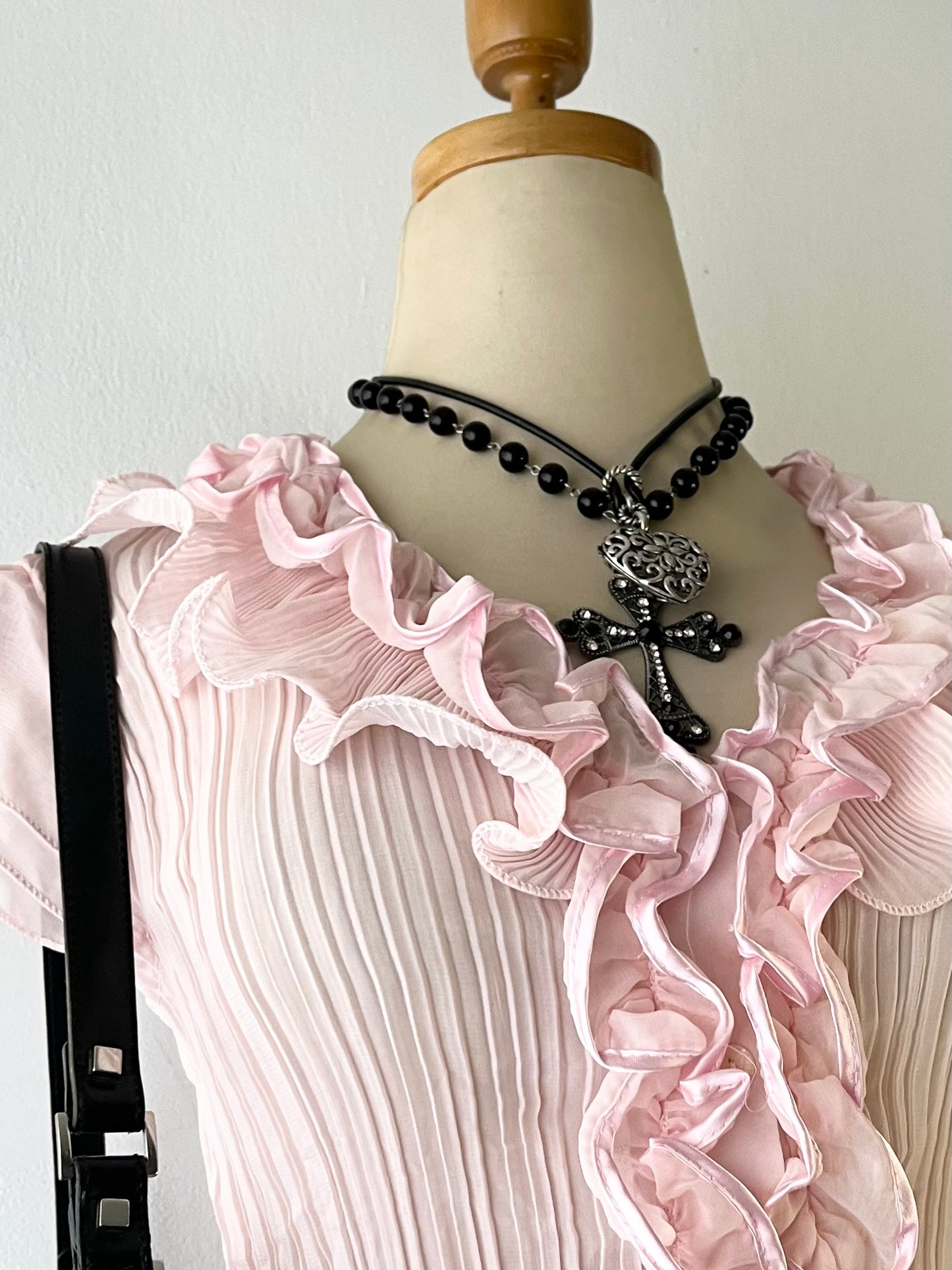 Coquette soft pink top