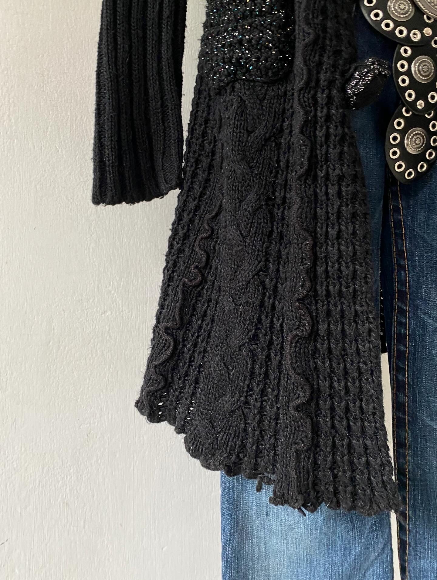 Long wool cardigan