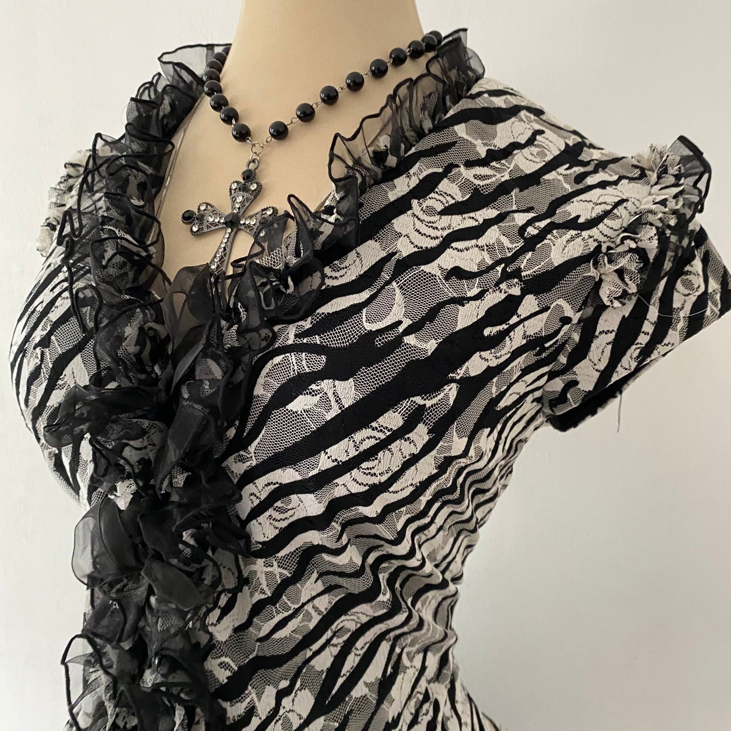 Gothic animal print blouse