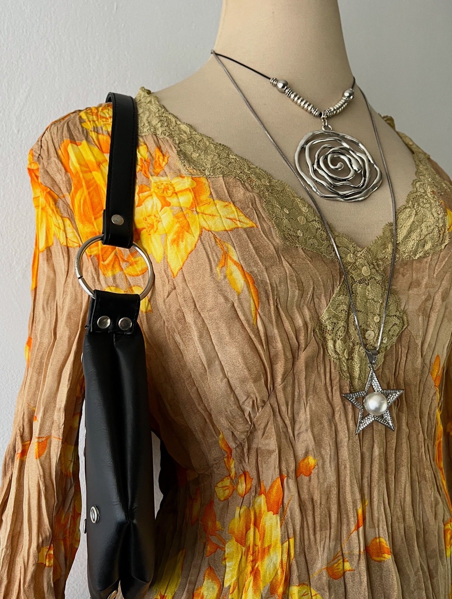 Beige floral blouse