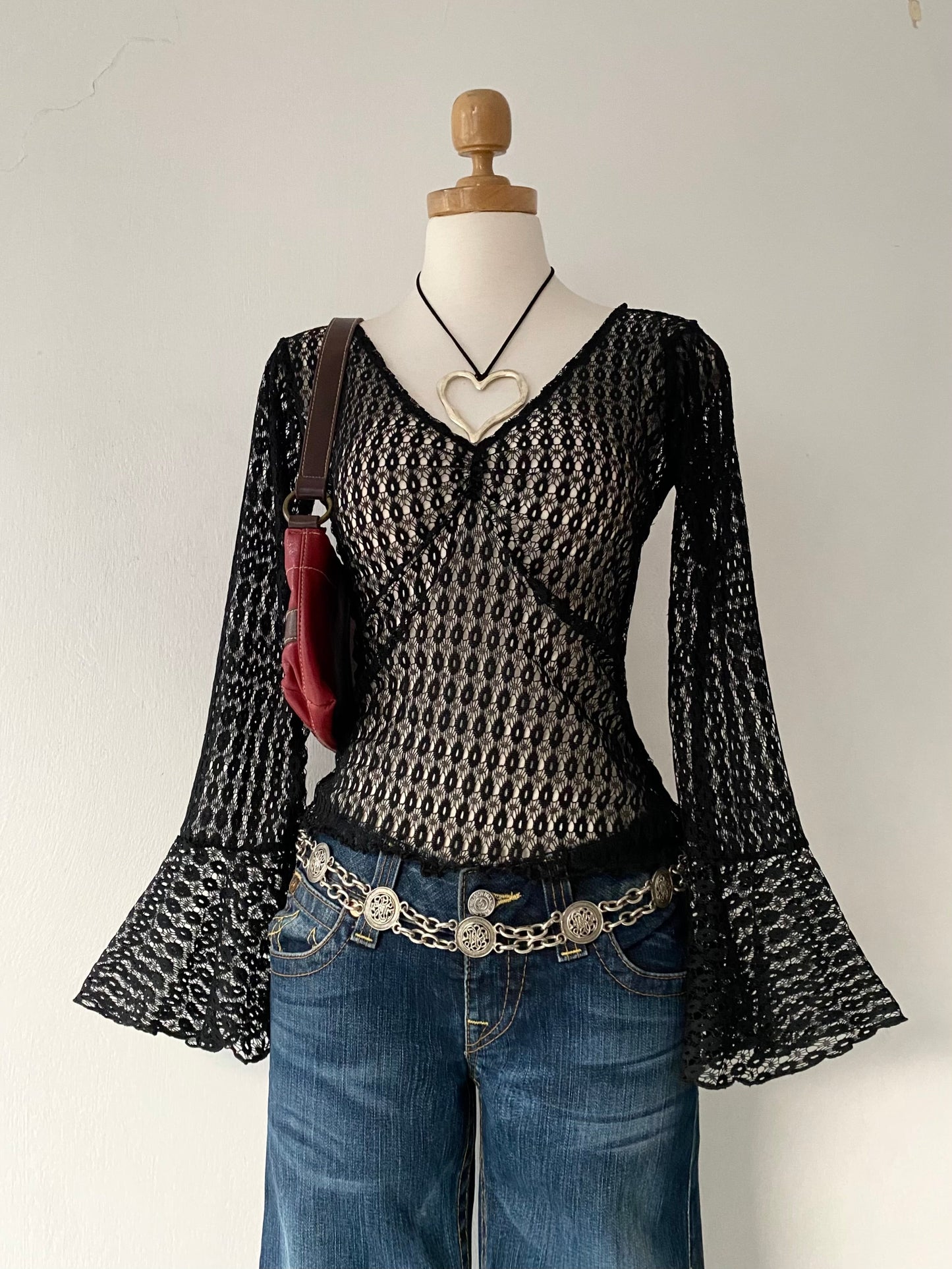 Bell-sleeved top