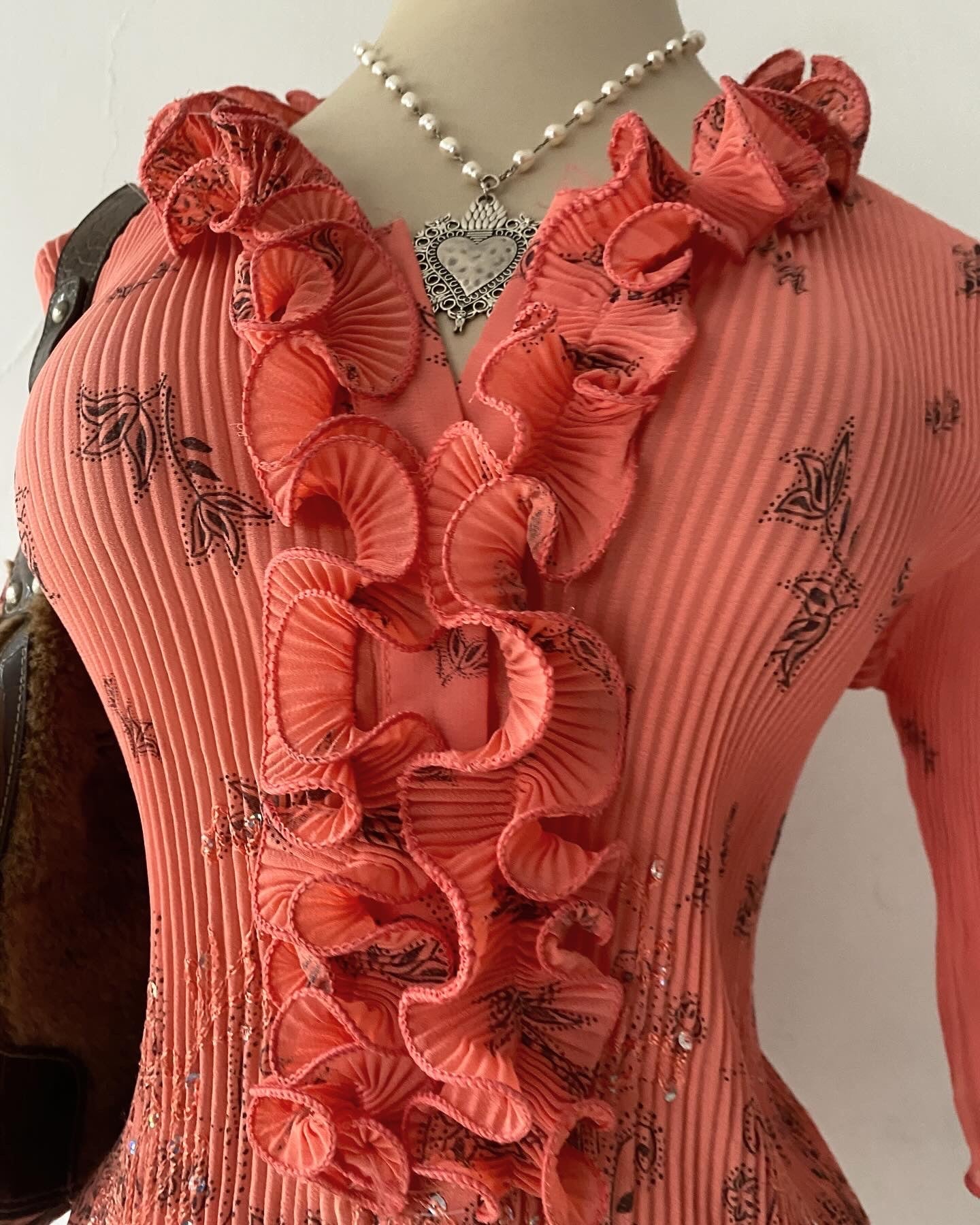 Coquette melon blouse