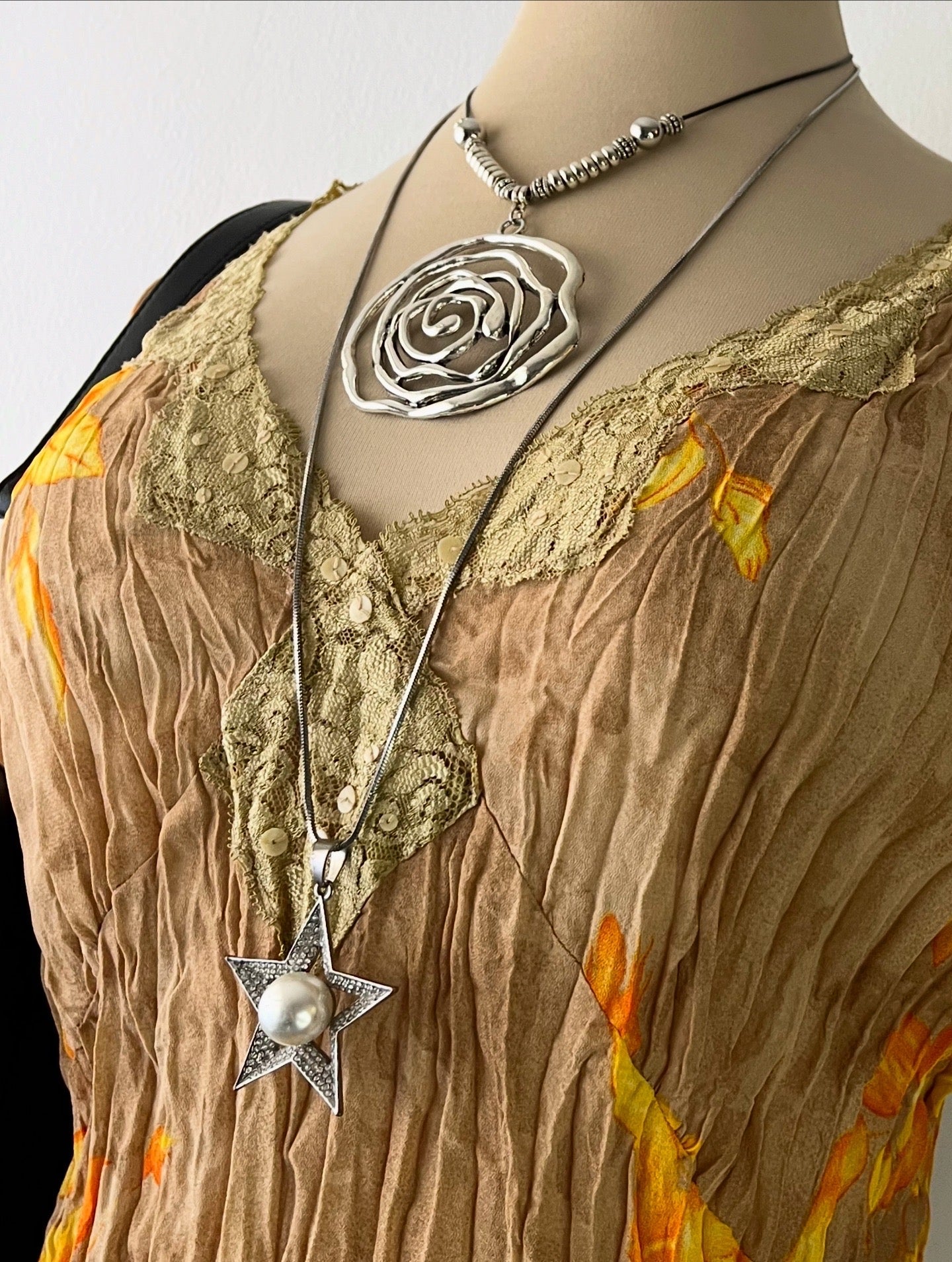 Beige floral blouse