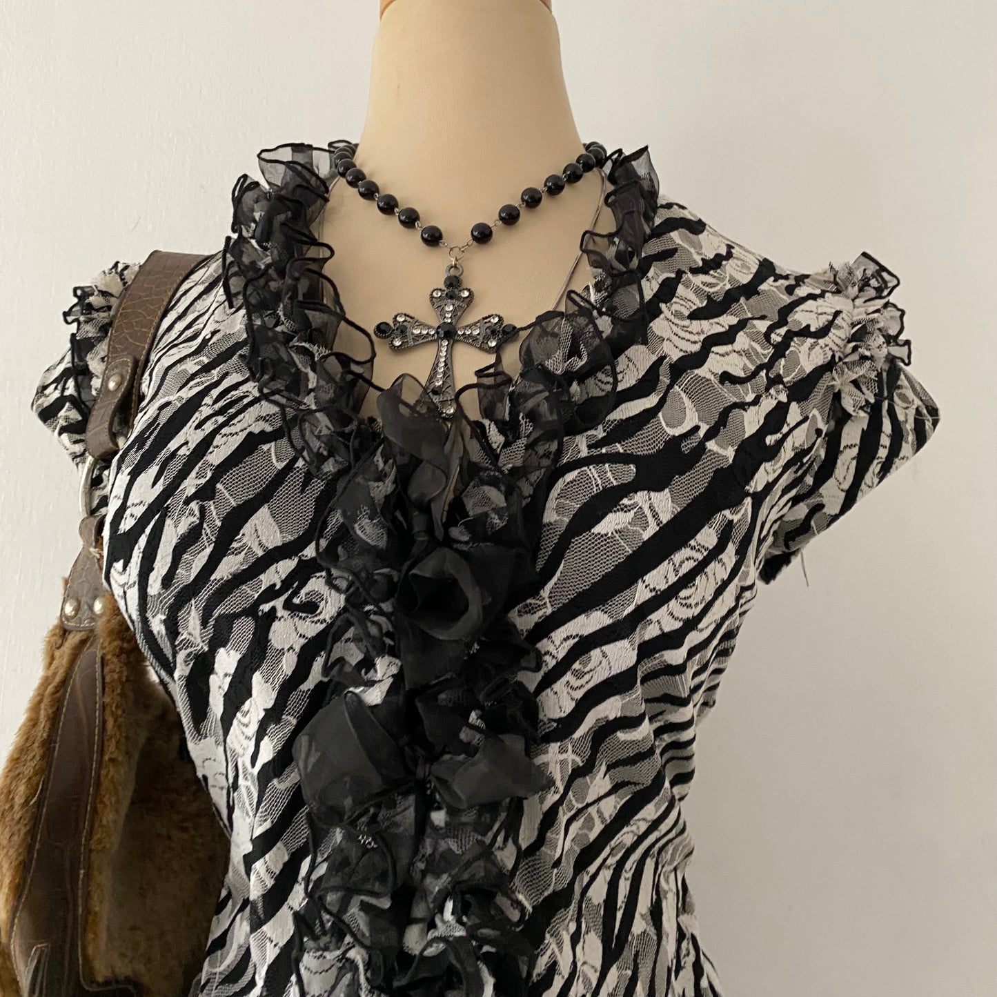 Gothic animal print blouse