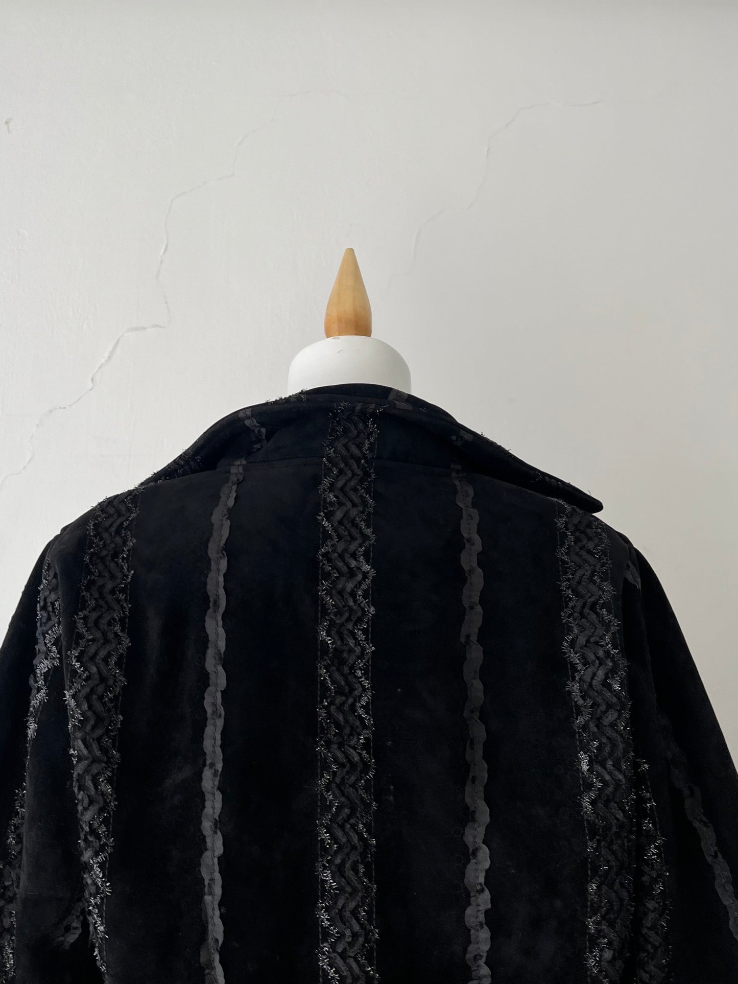 Black jacket with embroidered designs