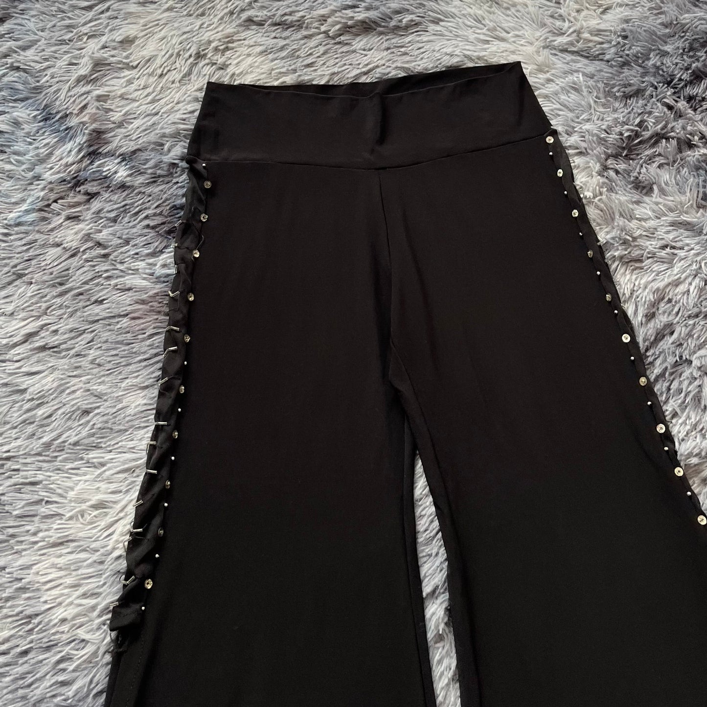 Black flared pants with sequins-size M
