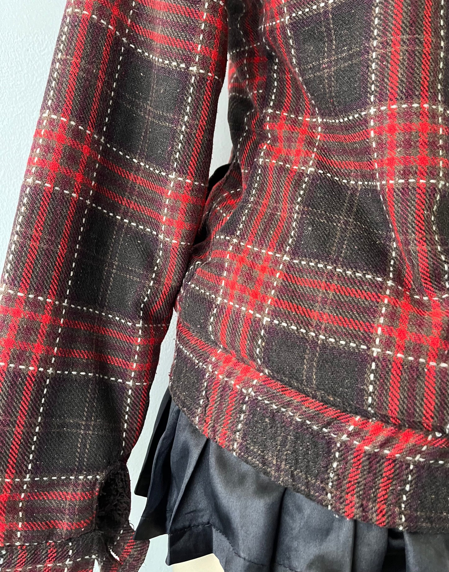 Checked jacket with warm inner lining and hood