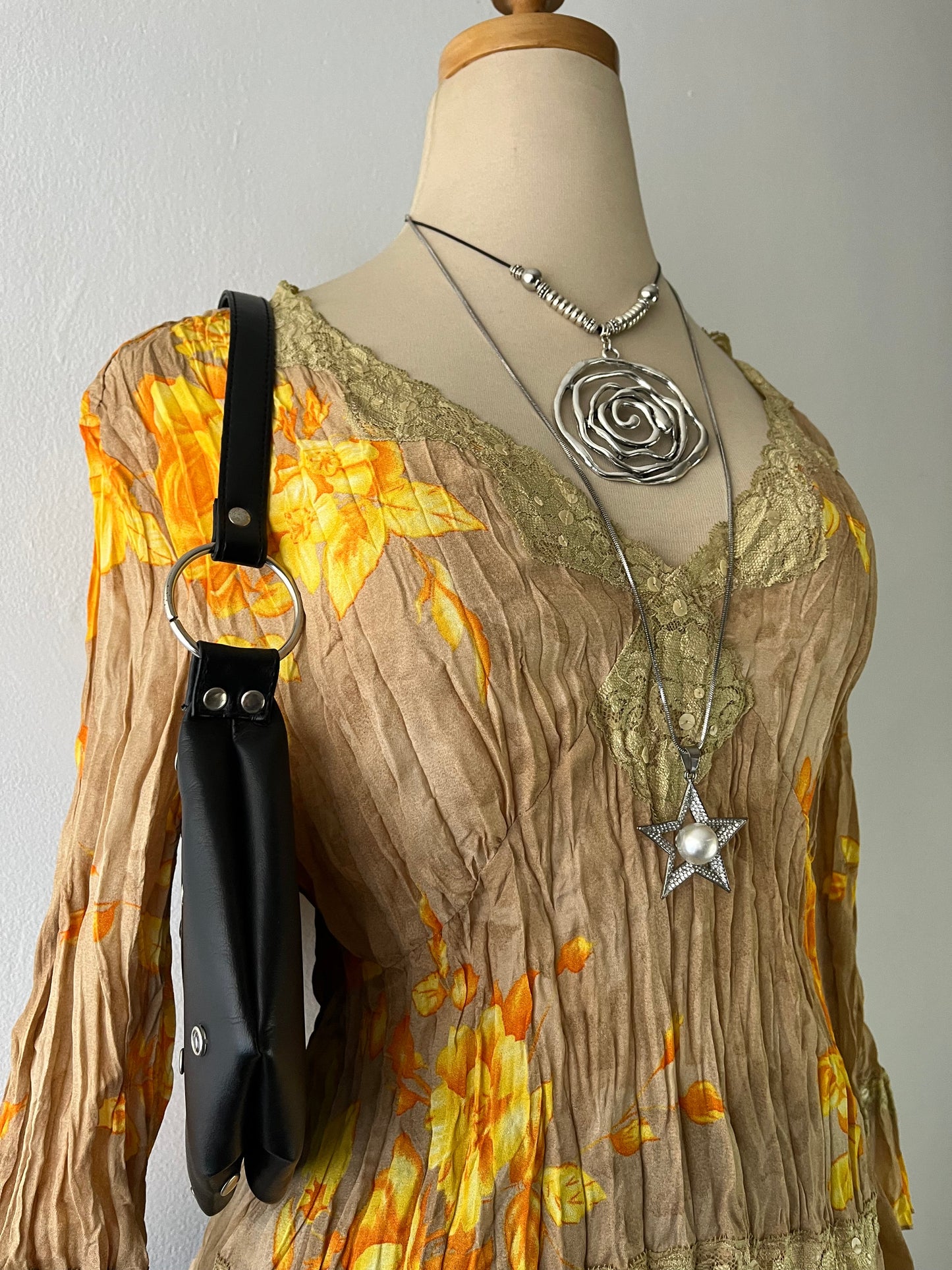 Beige floral blouse
