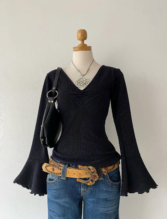 Bell-sleeved top