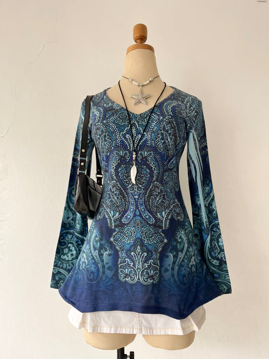 Boho chic long blouse