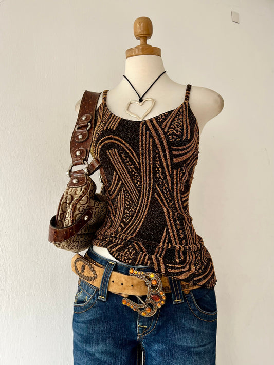 Adorable black and brown top