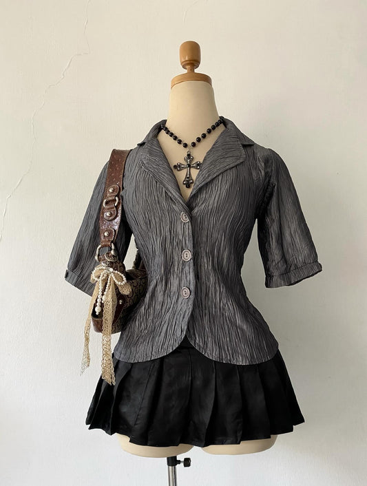 Gray iridescent top