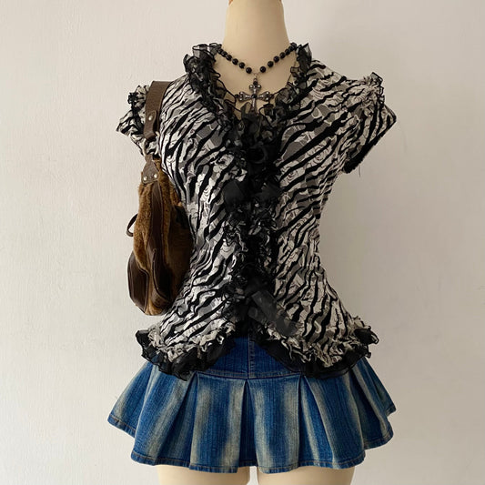 Gothic animal print blouse