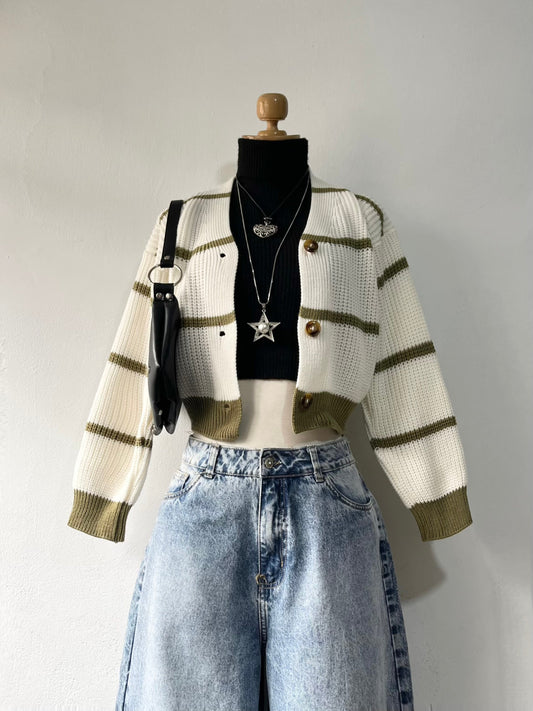 Wool waist cardigan