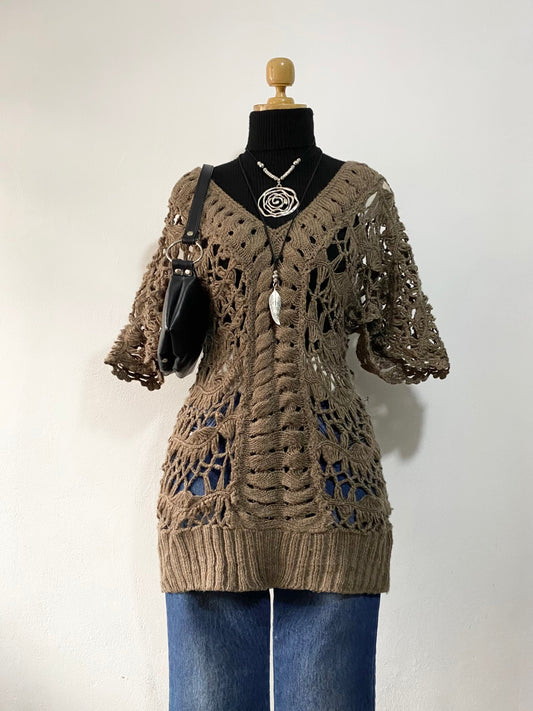 Knitted long sweater
