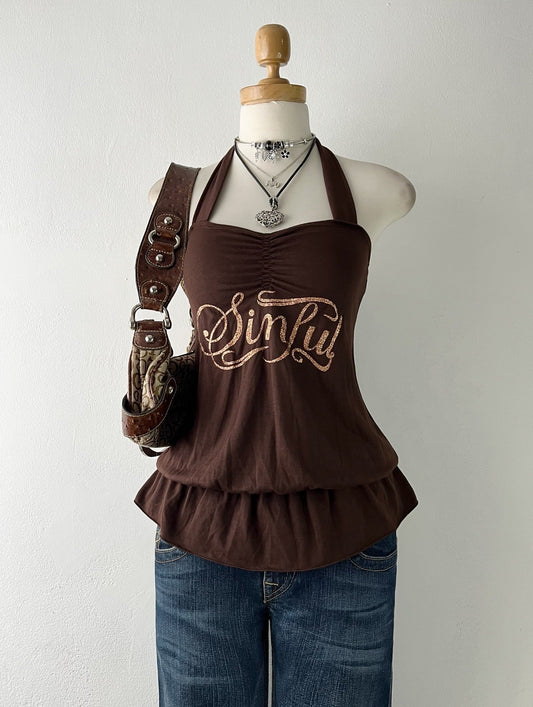 Y2k iconic brown top