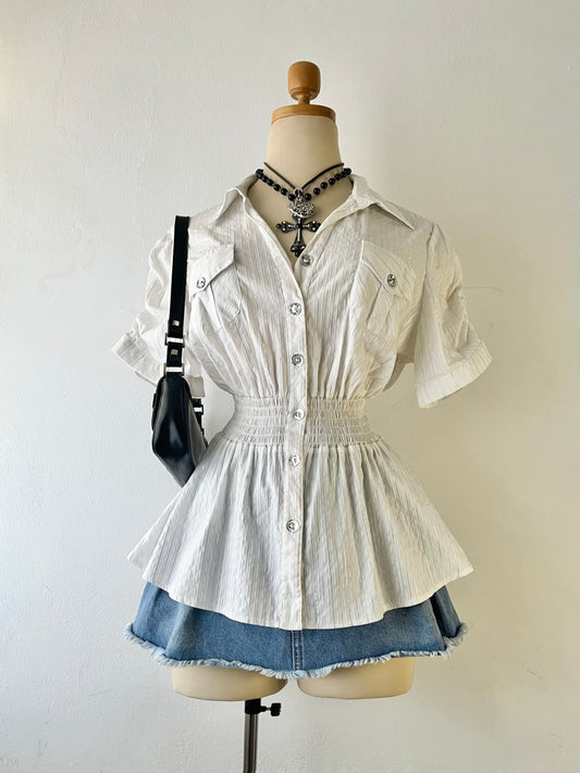 White blouse with pockets