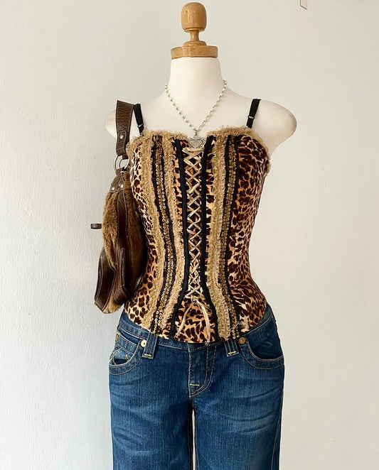Cheetah print corset