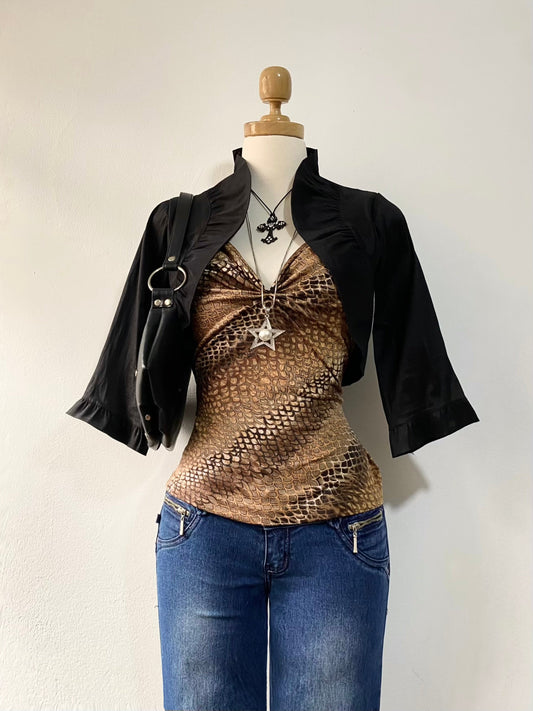 Set (Cardigan + cheetah print top)